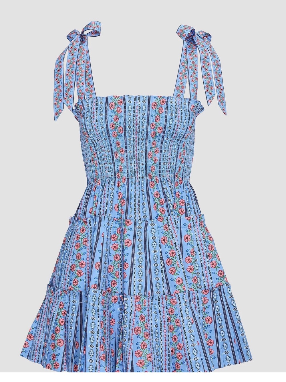 NWT Hill House Blue Floral Tie-Shoulder Sundress - Picture 5 of 5